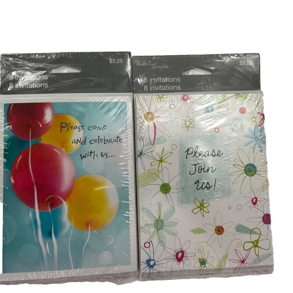 Trends & Treasures Invitation Cards 8 Count - Two Designs